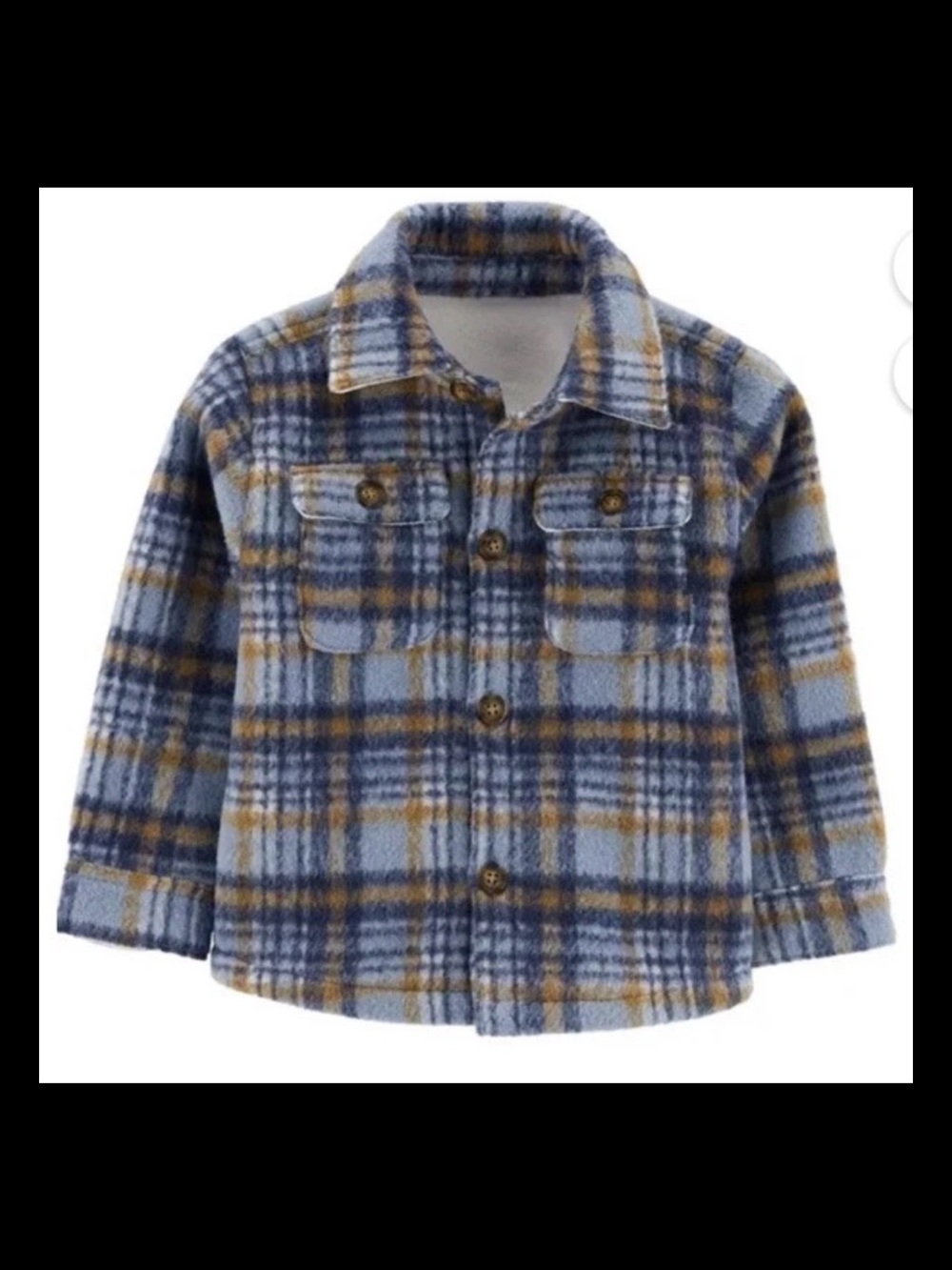 Carter's Blue and Tan Plaid Fleece Jacket